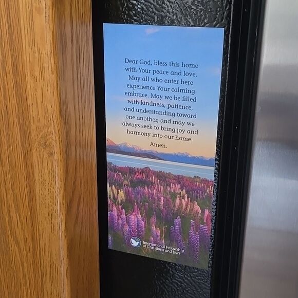 None Other - Magnet Prayer Medium Decorative Floral  Unisex Decor Accent God Bless Home Love